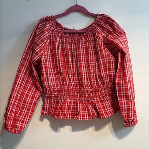 J.Crew - Crewcuts Girls- Red Plaid Kids Shirt
